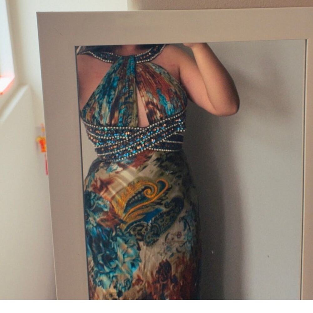 Vintage May Queen‎ Couture Prom Heavily Beaded Maxi Prom Dress Ibiza Jlo Y2k - Picture 4 of 9